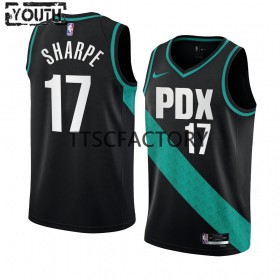 Dres Portland Trail Blazers Shaedon Sharpe 17 Nike 2022-23 City Edition Crno Swingman - Dječji